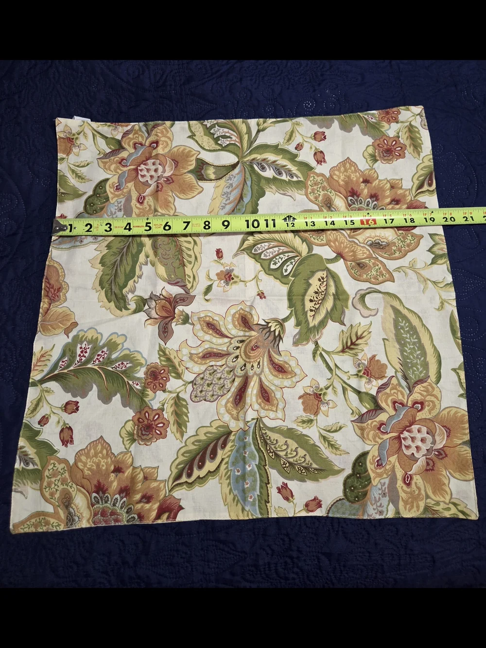 Hand Crafted Green and Cream Floral Cotton Napkins